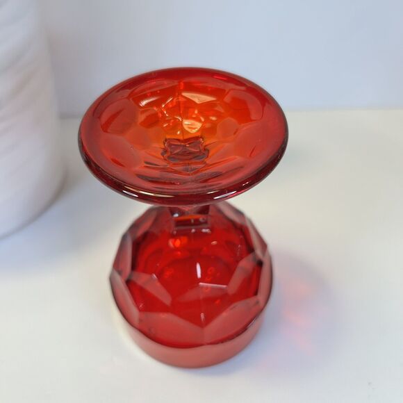 4- Vintage Viking Glass Georgian Ruby Red 4.25” Cordial Drinking Glass Goblet - Picture 7 of 10